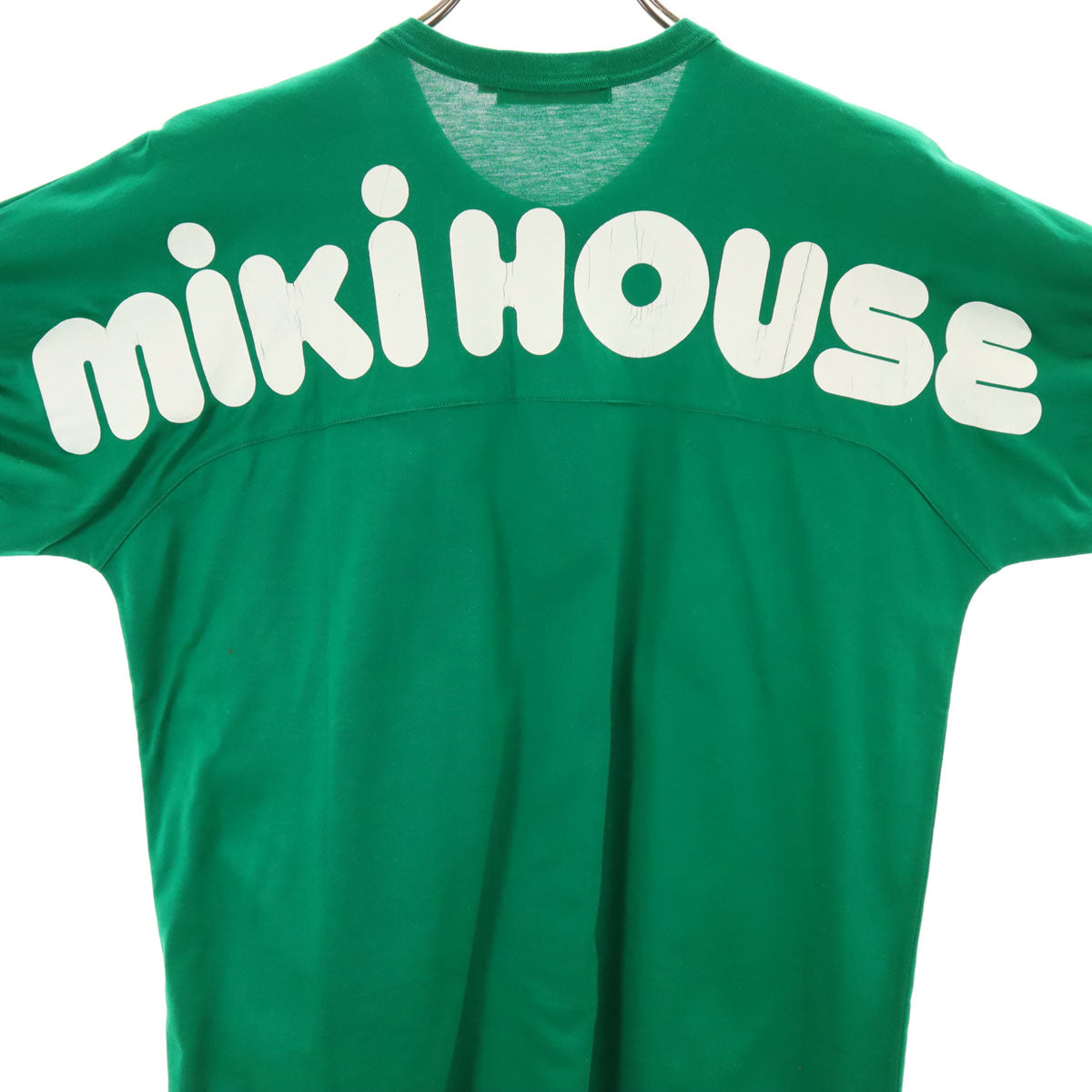 mikihouse ミキハウス バックロゴ 半袖 ヘンリーネック Tシャツ M グリーン メンズ