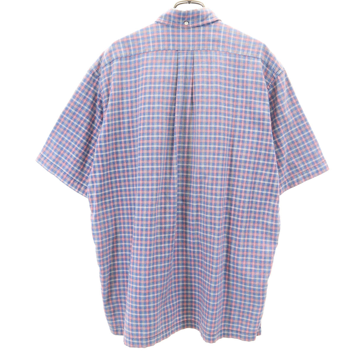 reyn spooner レインスプーナー 90s オールド 水着タグ チェック柄 半袖 ハーフボタン ボタンダウンシャツ M ブルー系 プルオーバー メンズ