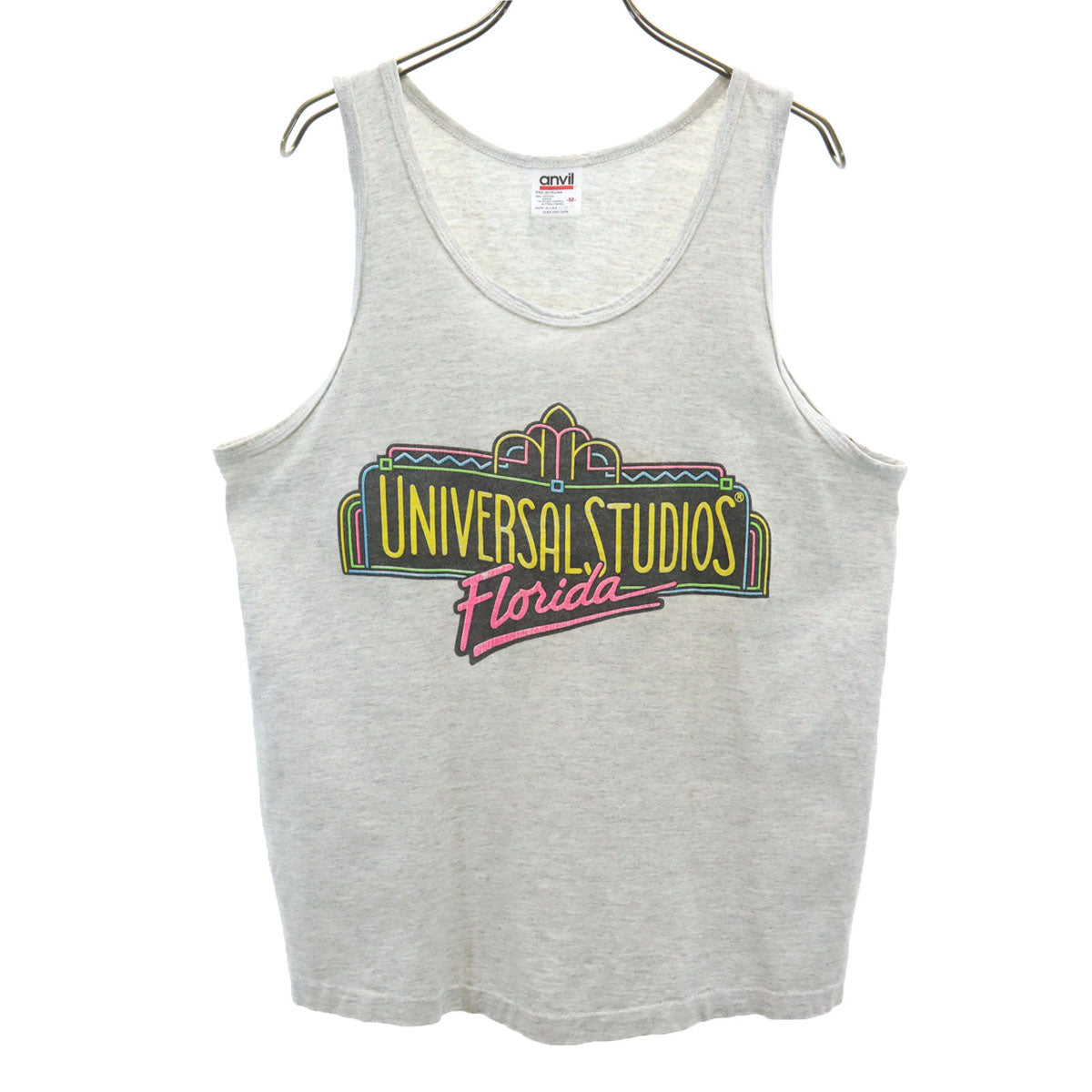 anvil アンヴィル 90s USA製 オールド ユニバーサルスタジオ フロリダ タンクトップ M グレー メンズ