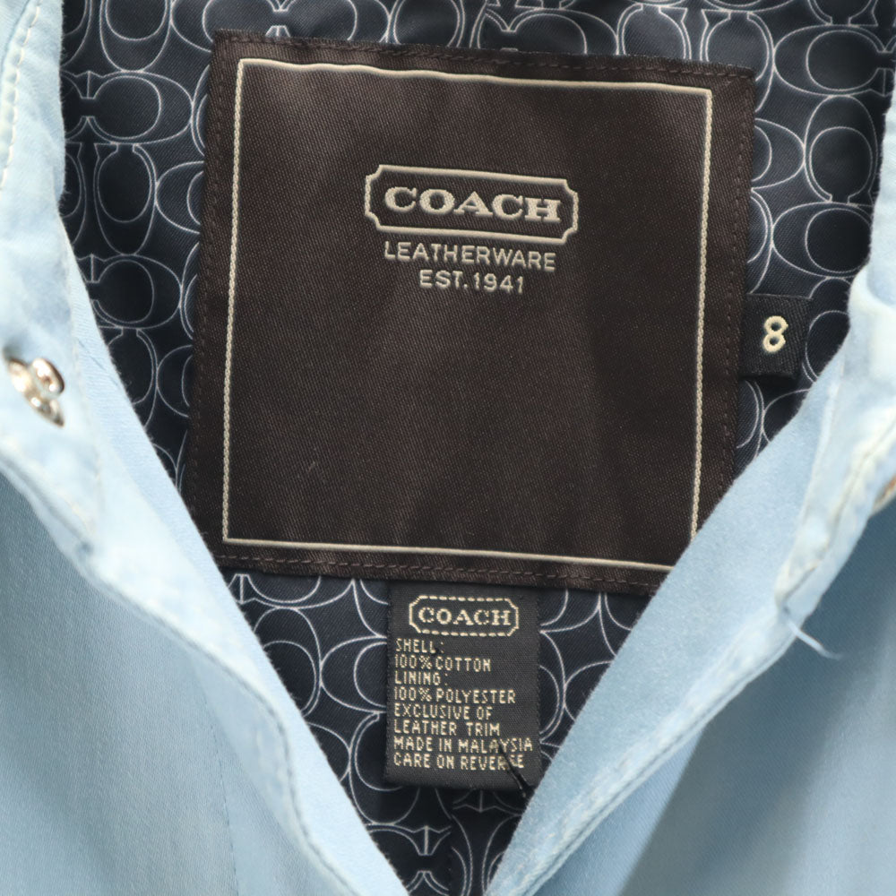 COACH コーチ スプリング コート 8 水色 レディース