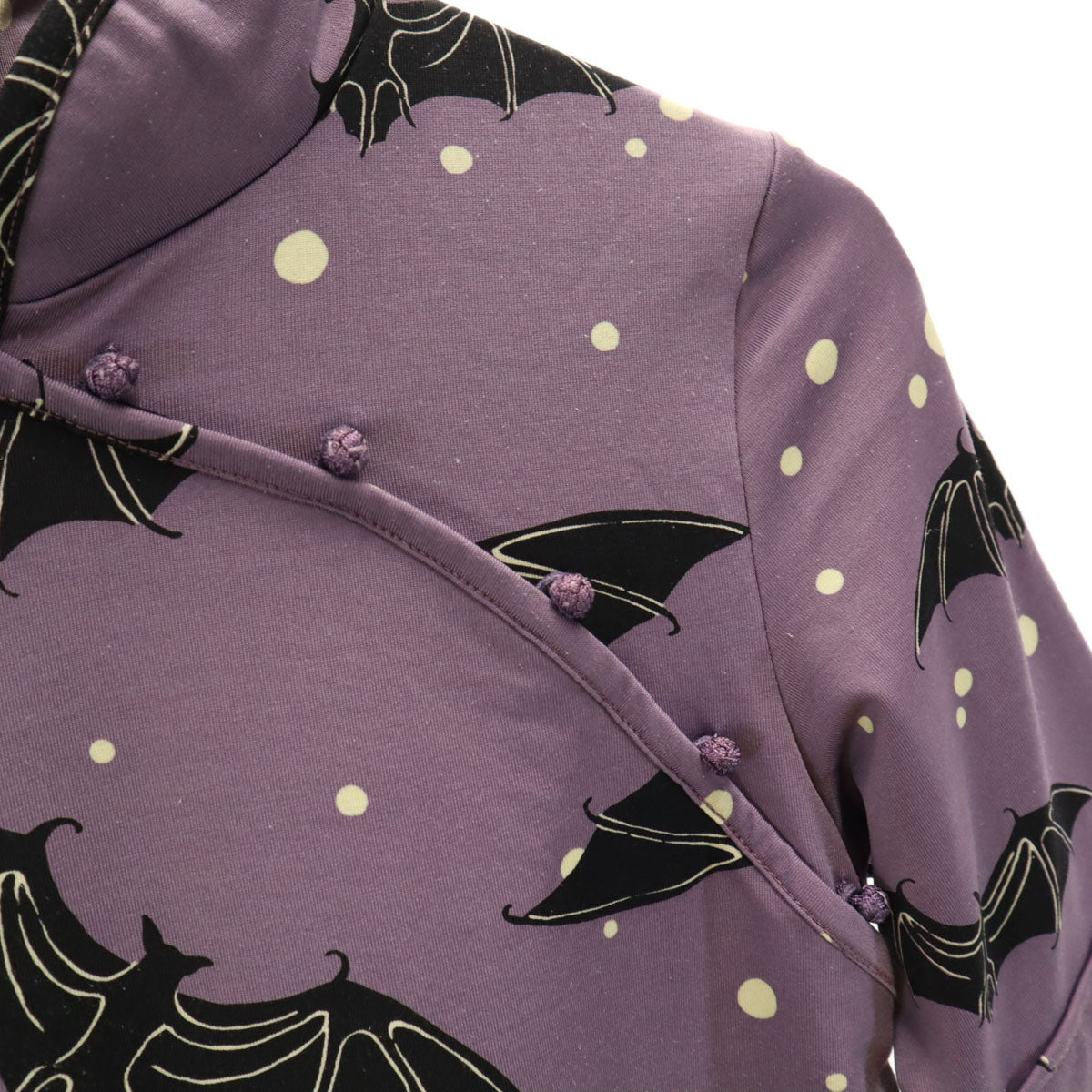 HYSTERICS ヒステリックス 日本製 コウモリ柄 半袖 チャイナ シャツ FREE パープル レディース