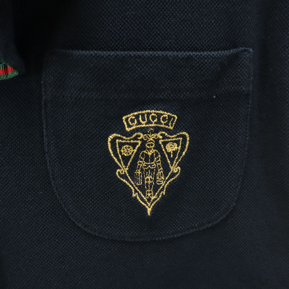 GUCCI グッチ イタリア製 半袖 ポロシャツ XS 濃紺 レディース