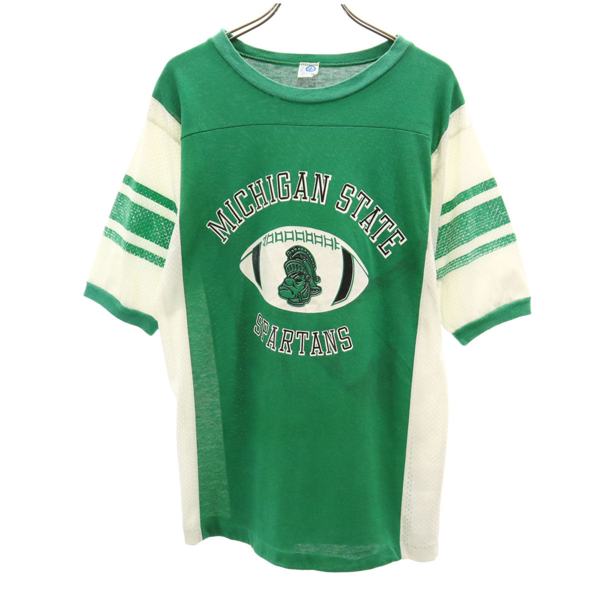 ARTEX アルテックス 70s 80s USA製 ヴィンテージ NCAA ミシガンステート スパルタンズ 半袖 アメフト Tシャツ M グリーン メンズ