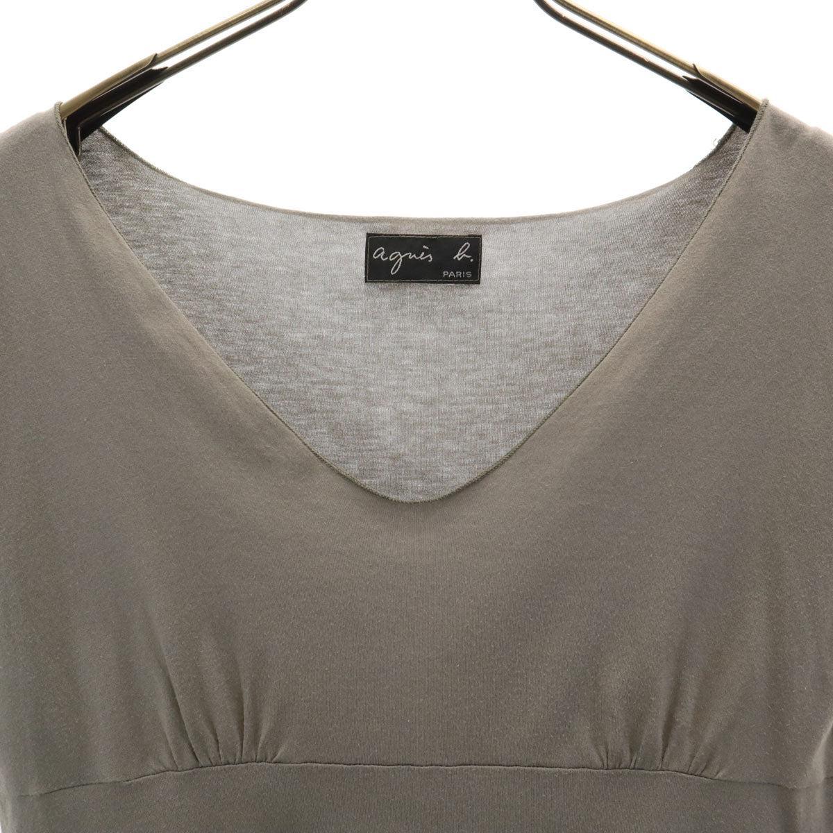 agnes b. アニエスベー 日本製 半袖 カットソー チャコールグレー レディース