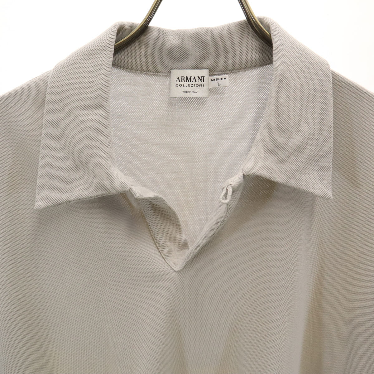 ARMANI COLLEZIONI アルマーニコレッツォーニ イタリア製 半袖 ポロシャツ L グレー レディース