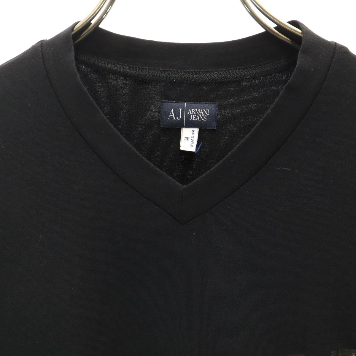 ARMANI JEANS アルマーニジーンズ 半袖 Vネック Tシャツ M ブラック レディース