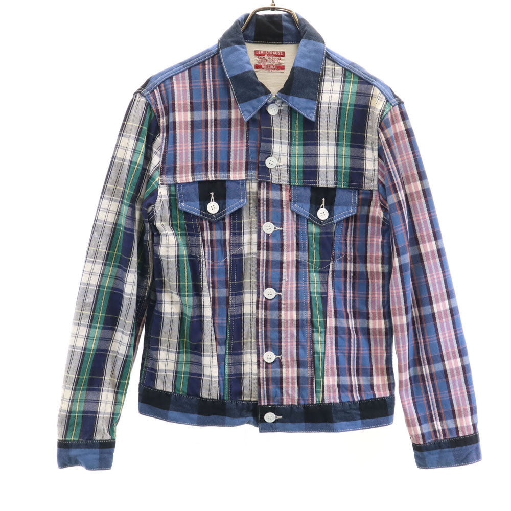 Levi's リーバイス チェック柄 長袖 ジャケット M ブルー系 メンズ
