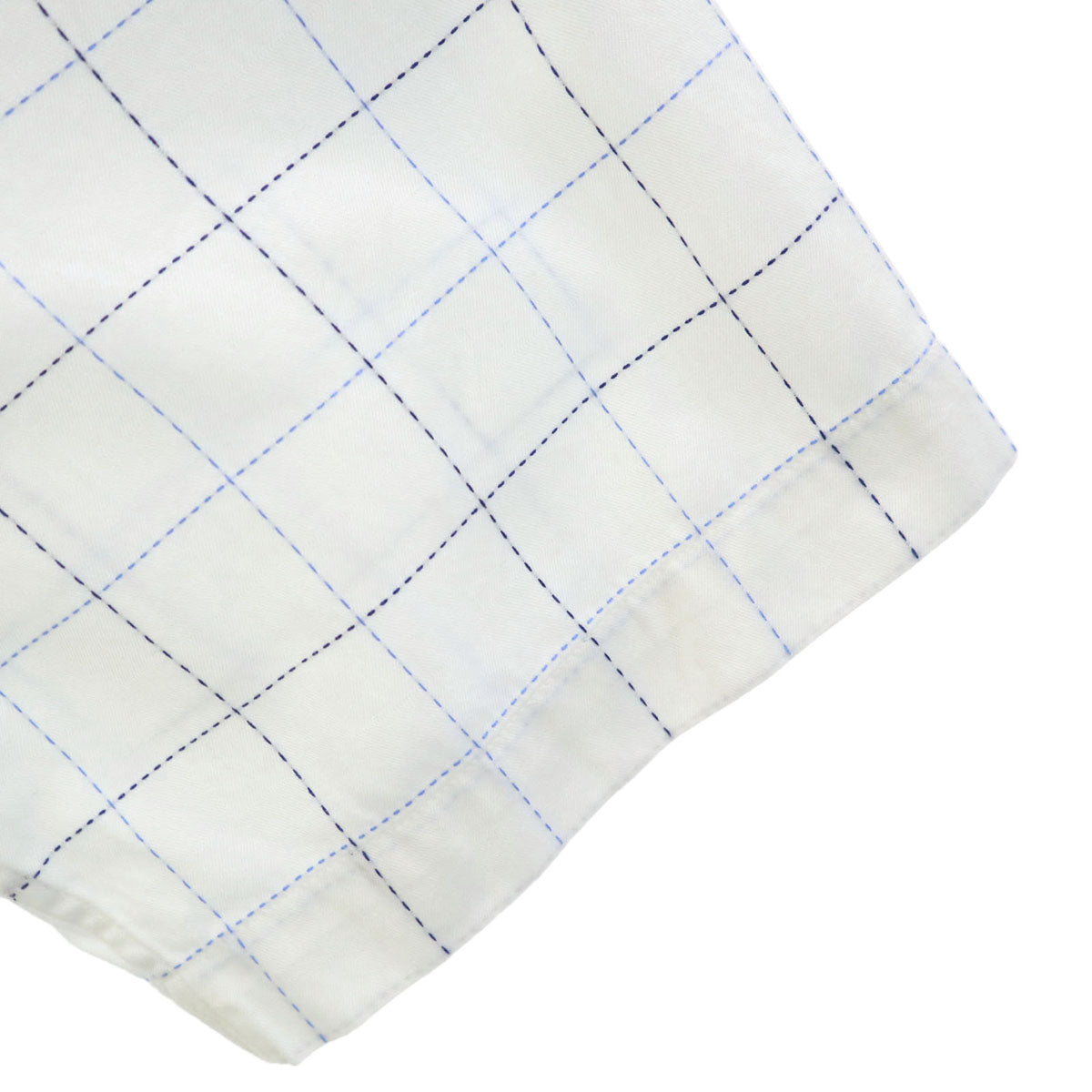 Paul Smith LONDON ポールスミスロンドン 日本製 チェック柄 半袖 コットンシャツ L ホワイト メンズ