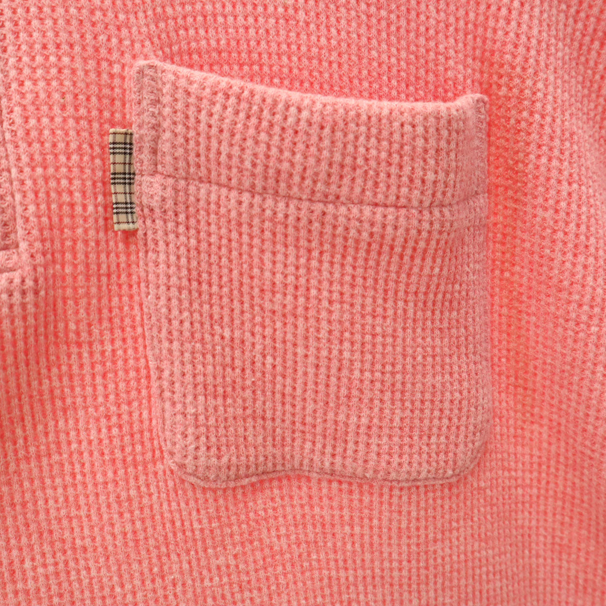 BURBERRY LONDON バーバリーロンドン 日本製 半袖 サーマルニット ポロシャツ M ピンク系 三陽商会 メンズ