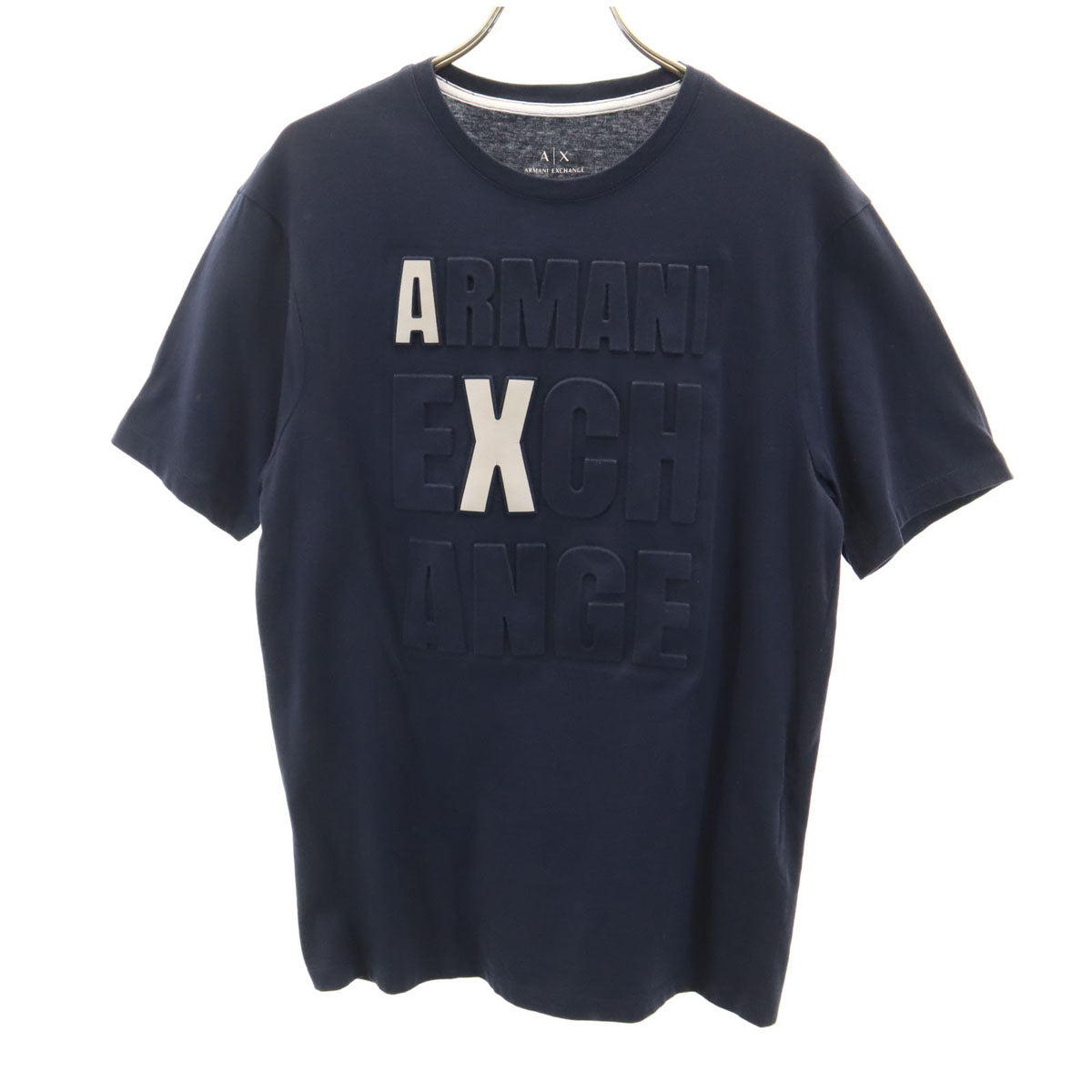 ARMANI EXCHANGE アルマーニエクスチェンジ エンボスロゴ 半袖 Tシャツ XS ネイビー メンズ