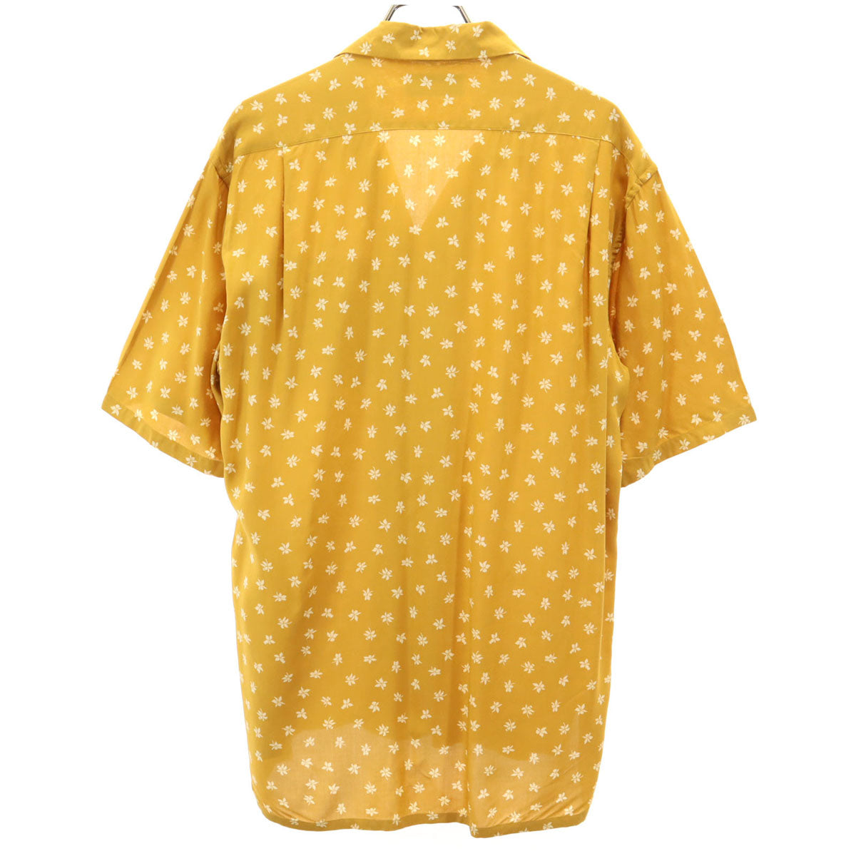 未使用 SAINT LAURENT サンローラン イタリア製 花柄 半袖 オープンカラーシャツ 38 黄土色 531956 Y2C91 メンズ