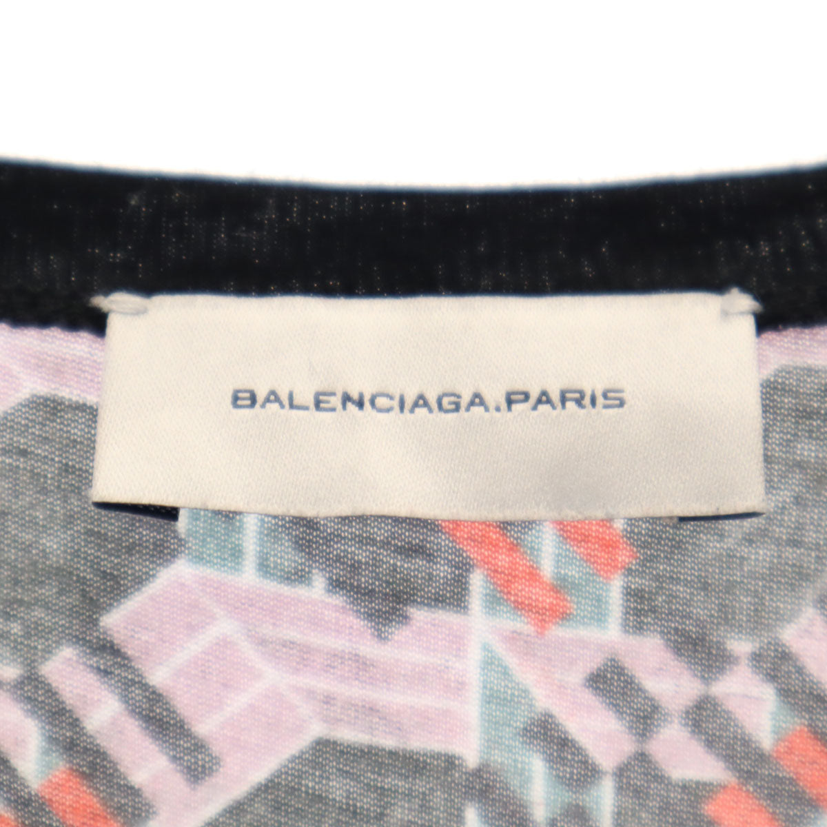 BALENCIAGA PARIS バレンシアガ パリス ポルトガル製 総柄 半袖 Tシャツ S マルチ レディース
