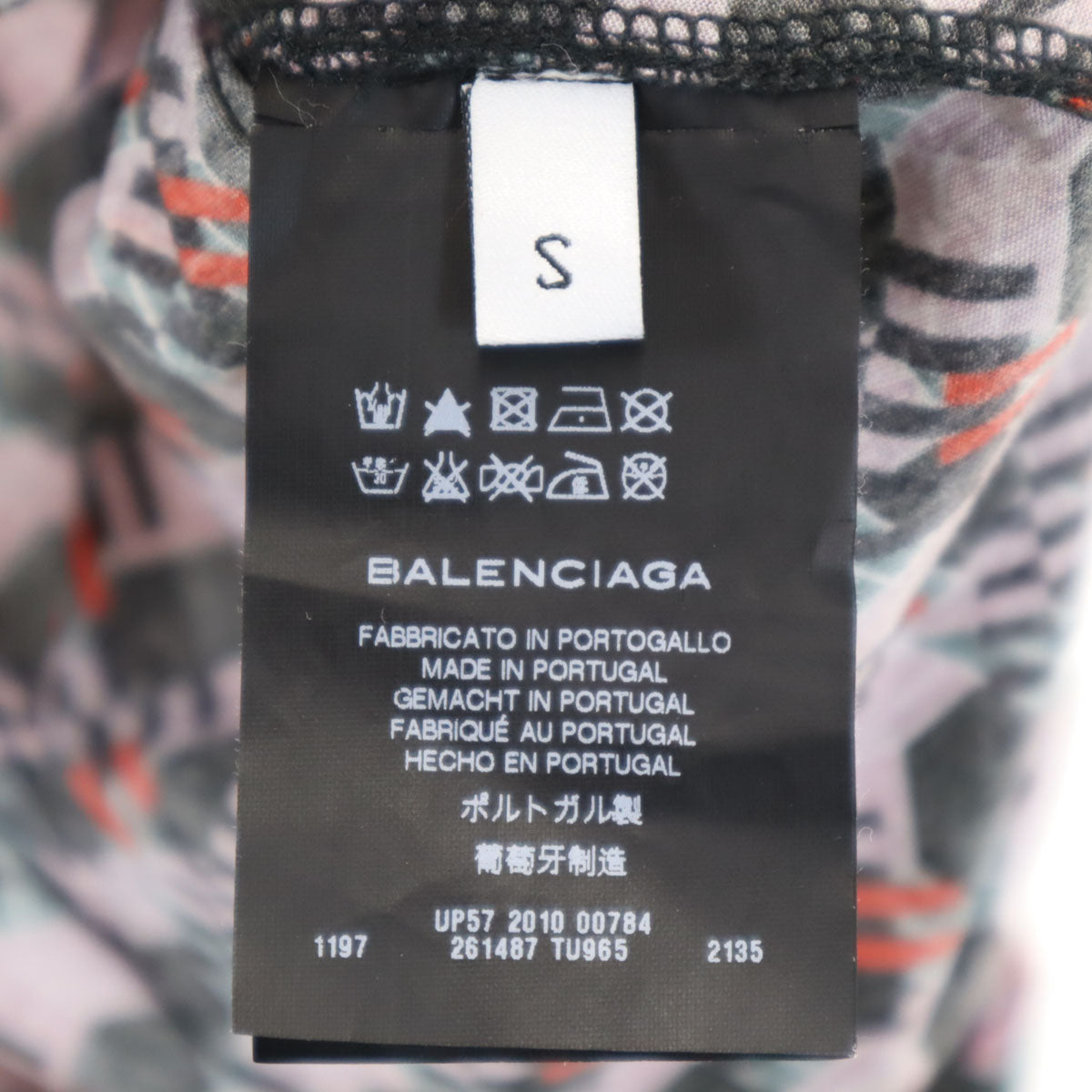BALENCIAGA PARIS バレンシアガ パリス ポルトガル製 総柄 半袖 Tシャツ S マルチ レディース