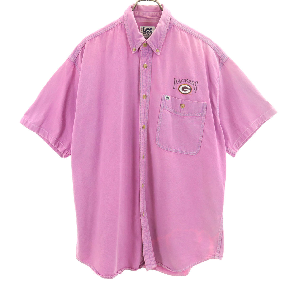 Lee SPORT リースポーツ オールド 半袖 ボタンダウンシャツ L パープル系 メンズ