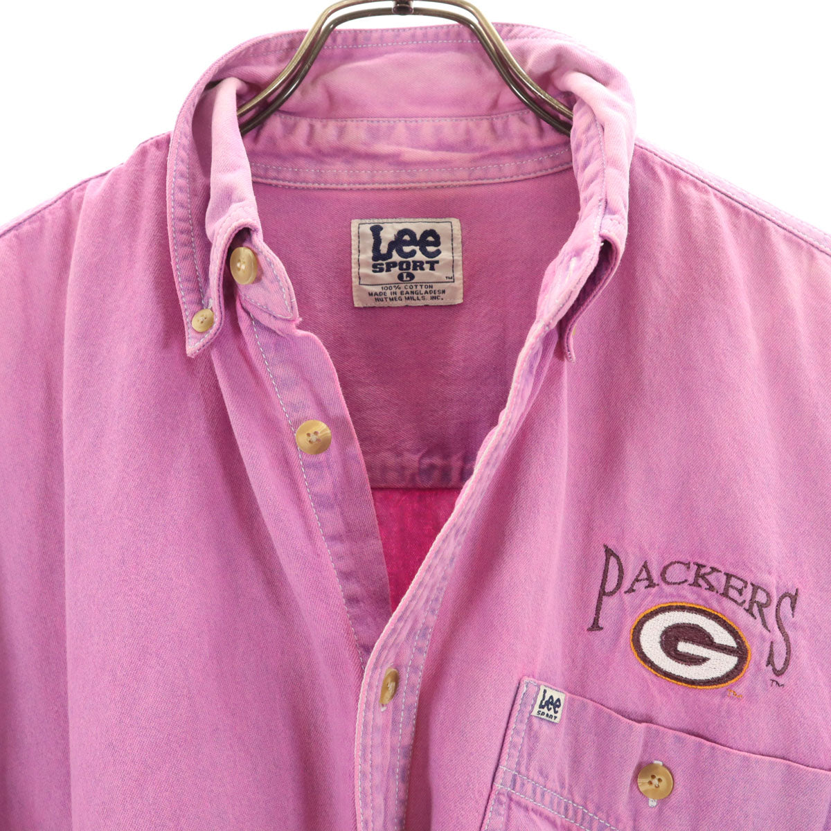 Lee SPORT リースポーツ オールド 半袖 ボタンダウンシャツ L パープル系 メンズ