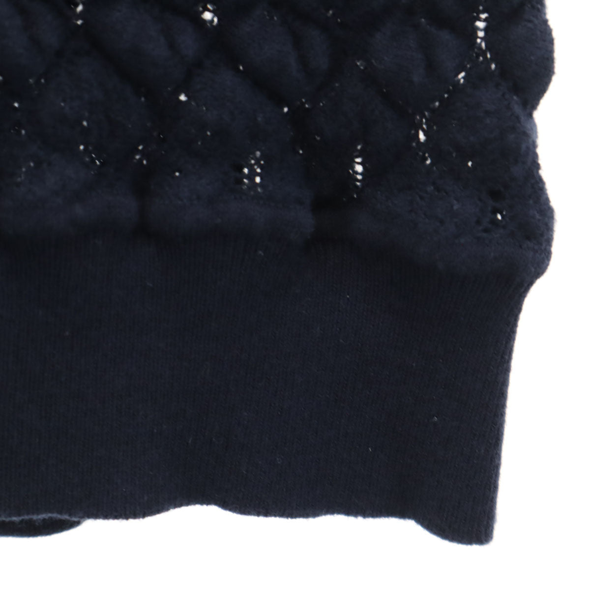 MACPHEE マカフィー ノースリーブ ニット S ネイビー レディース