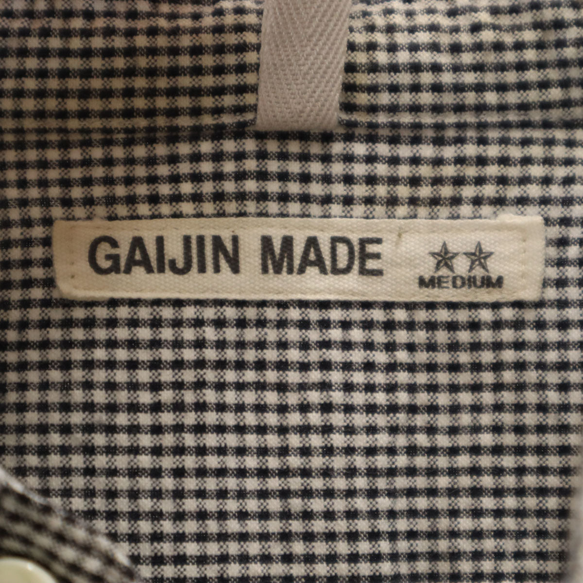 GAIJIN MADE ガイジンメイド 日本製 5分袖 シアサッカー ボタンダウンシャツ M ブラック メンズ