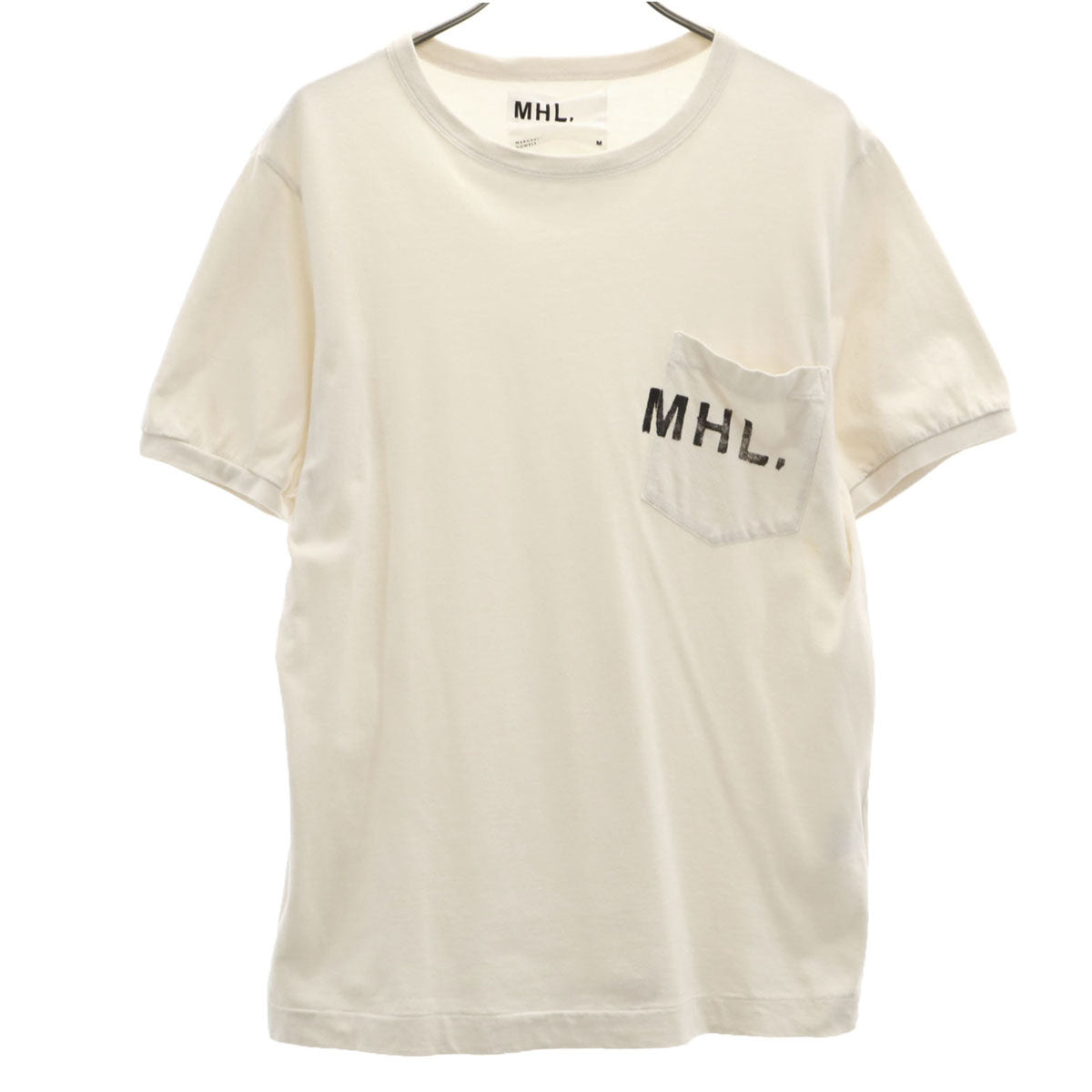 MHL. エムエイチエル 日本製 半袖 Tシャツ M アイボリー マーガレットハウエル ポケT メンズ