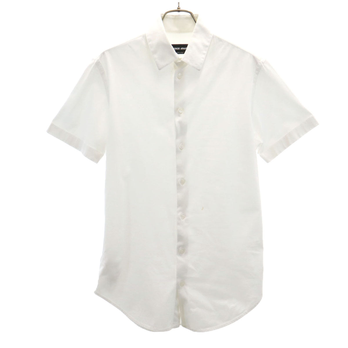 GIORGIO ARMANI ジョルジオアルマーニ イタリア製 半袖 コットンシャツ 38 ホワイト レディース