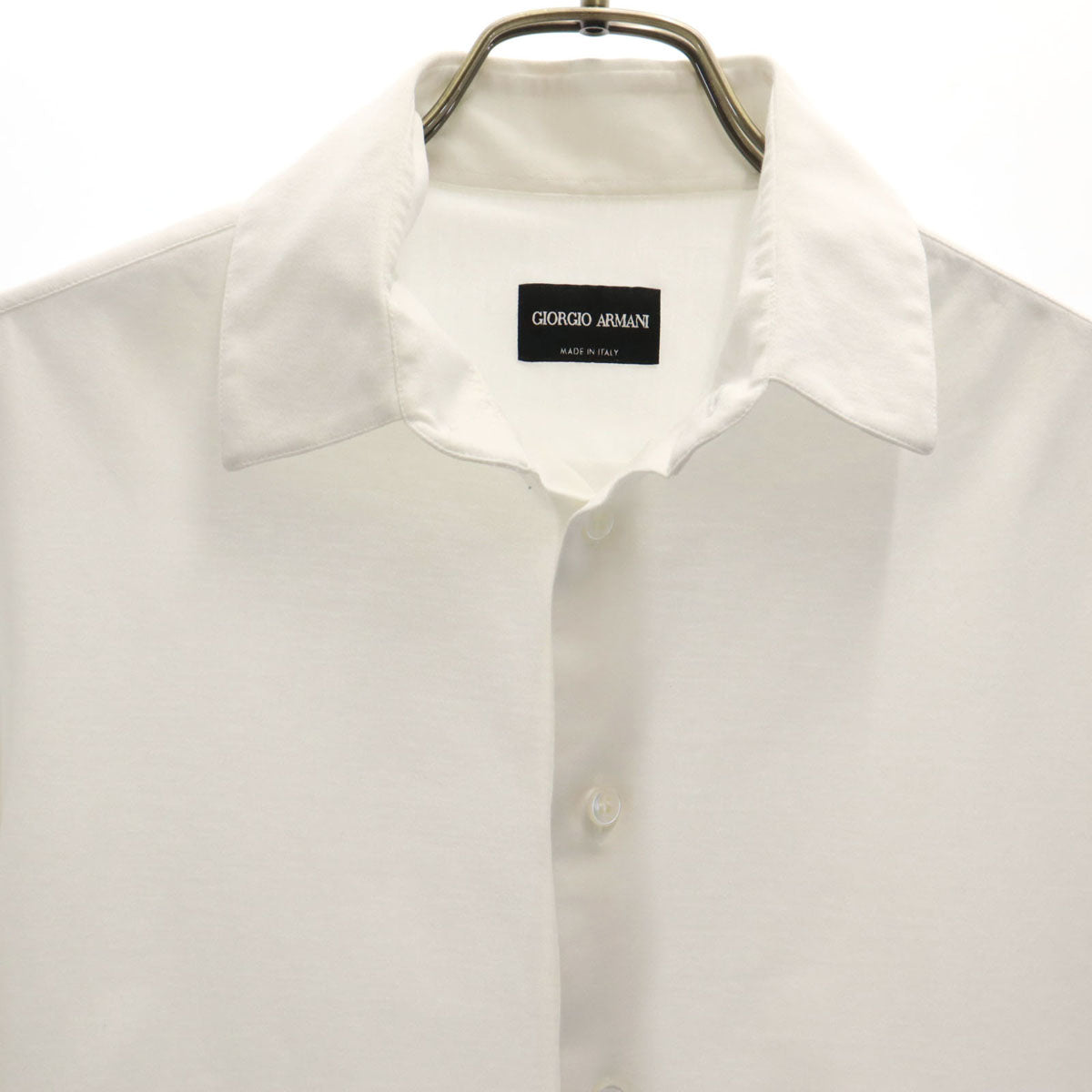 GIORGIO ARMANI ジョルジオアルマーニ イタリア製 半袖 コットンシャツ 38 ホワイト レディース