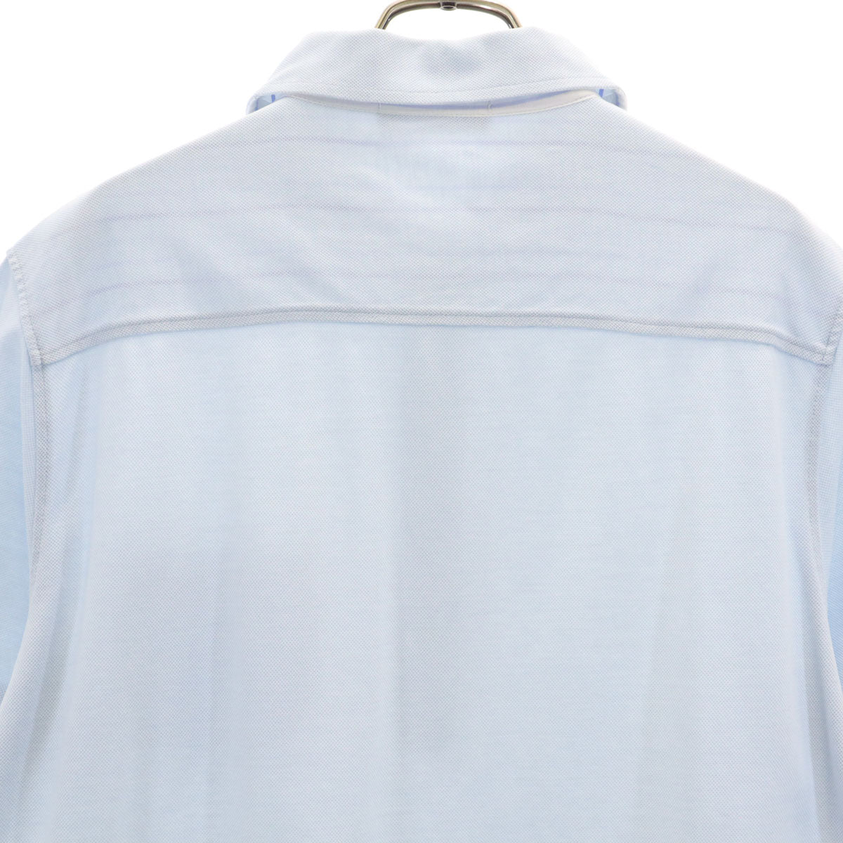 Ermenegildo Zegna エルメネジルドゼニア イタリア製 半袖 ポロシャツ M 水色 鹿の子地 メンズ