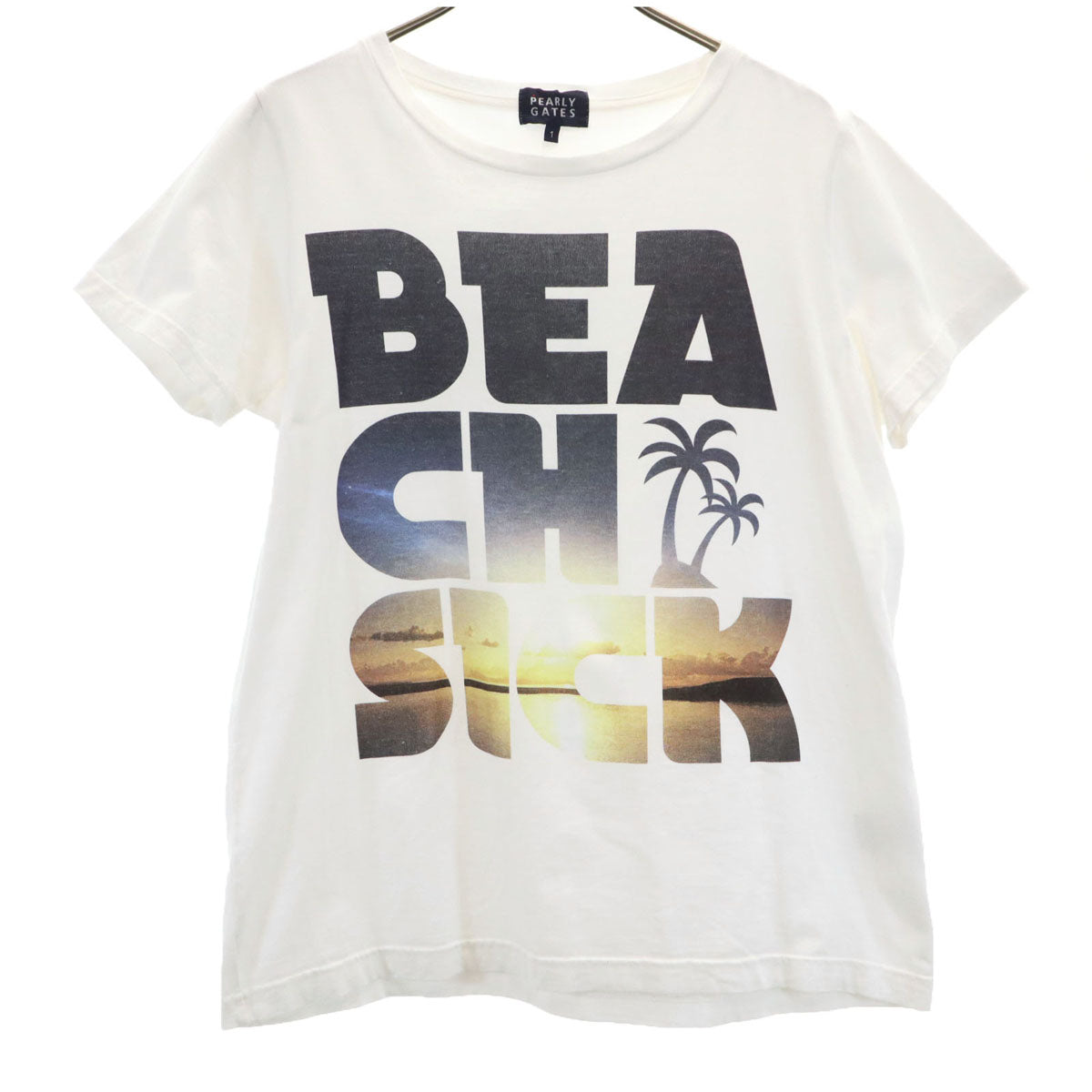 PEARLY GATES パーリーゲイツ 日本製 ゴルフ 半袖 Tシャツ 1 白 レディース