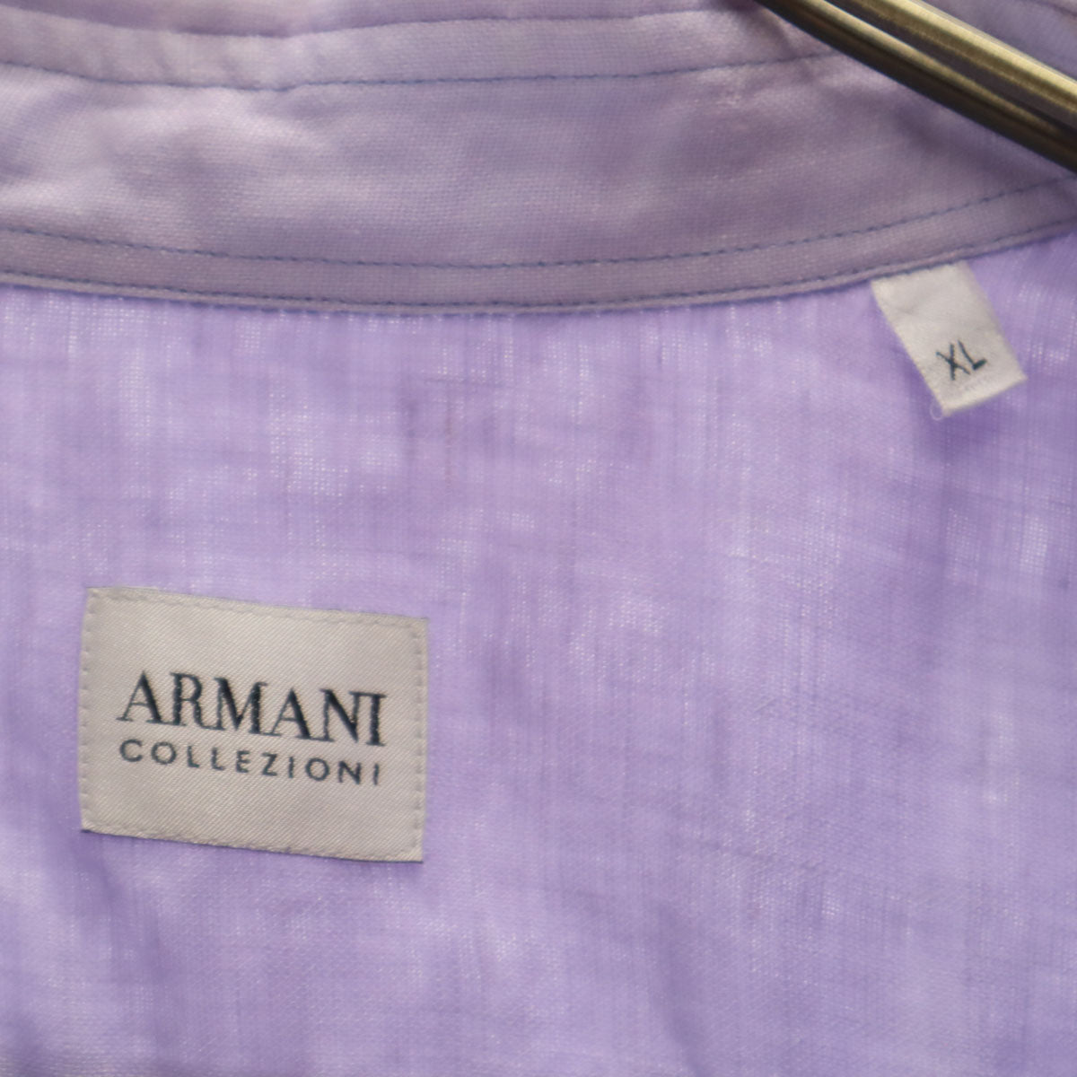 ARMANI COLLEZIONI アルマーニ コレツィオーニ リネン 半袖 シャツ XL ブルー系 メンズ