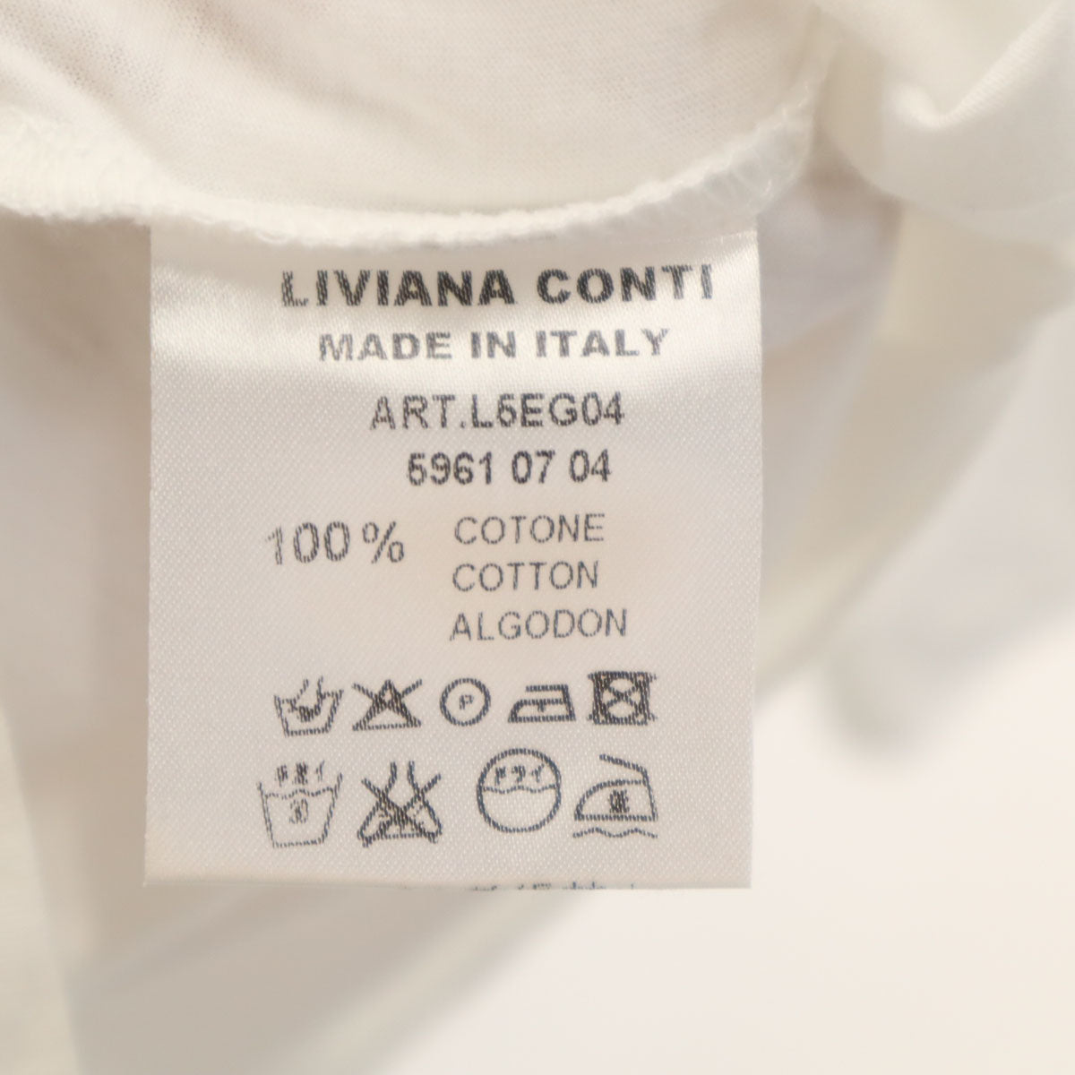 未使用 LIVIANA CONTI リビアナコンティ イタリア製 7分袖 カットソー S ホワイト レディース