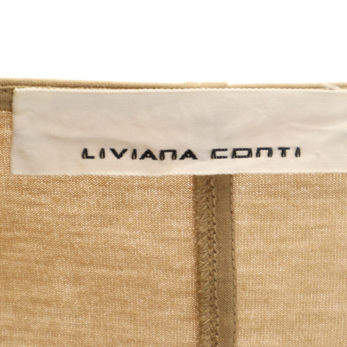 LIVIANA CONTI リビアナコンティ イタリア製 半袖 Vネック カットソー S ベージュ レディース