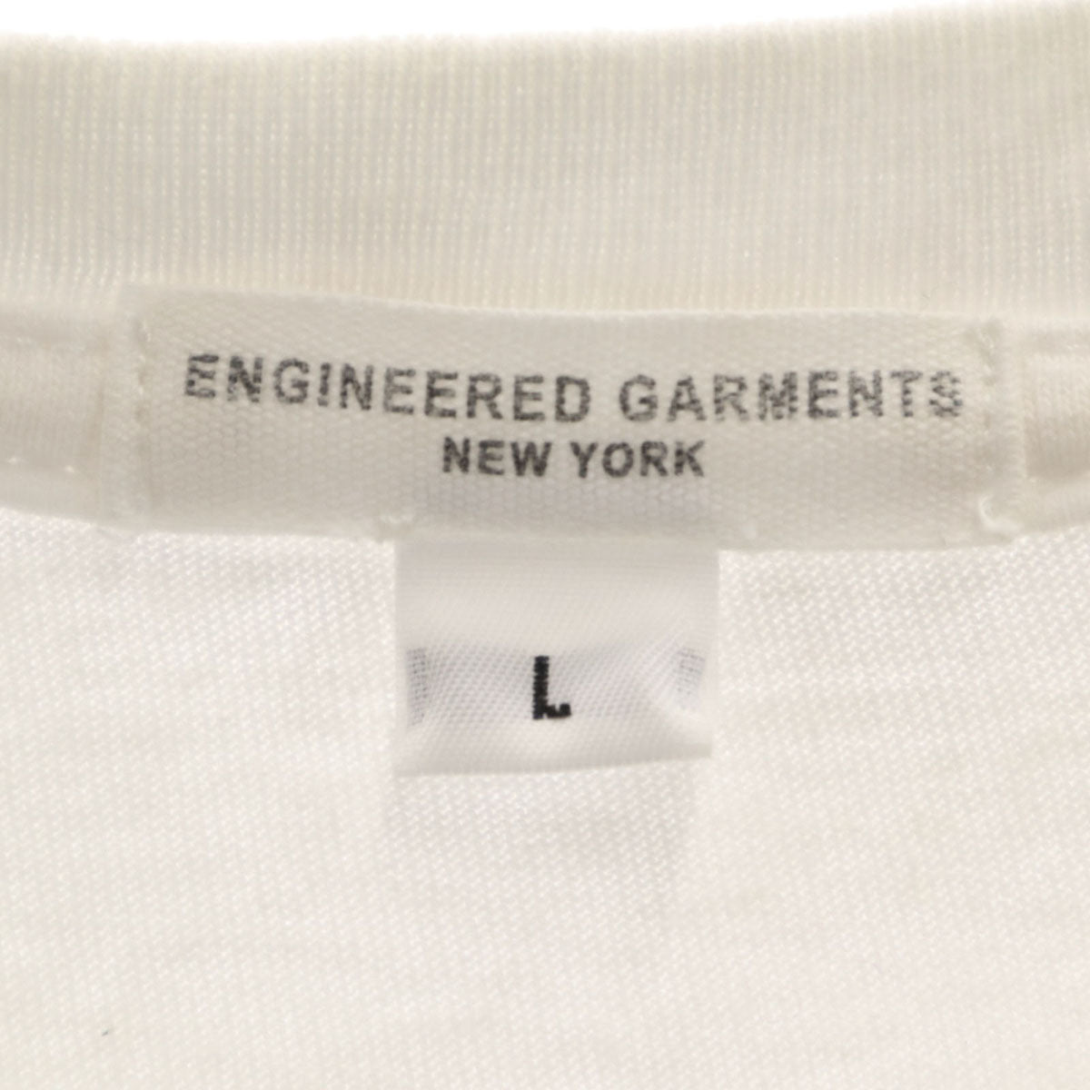 ENGINEERED GARMENTS エンジニアドガーメンツ 半袖 Tシャツ L オフホワイト ポケT メンズ