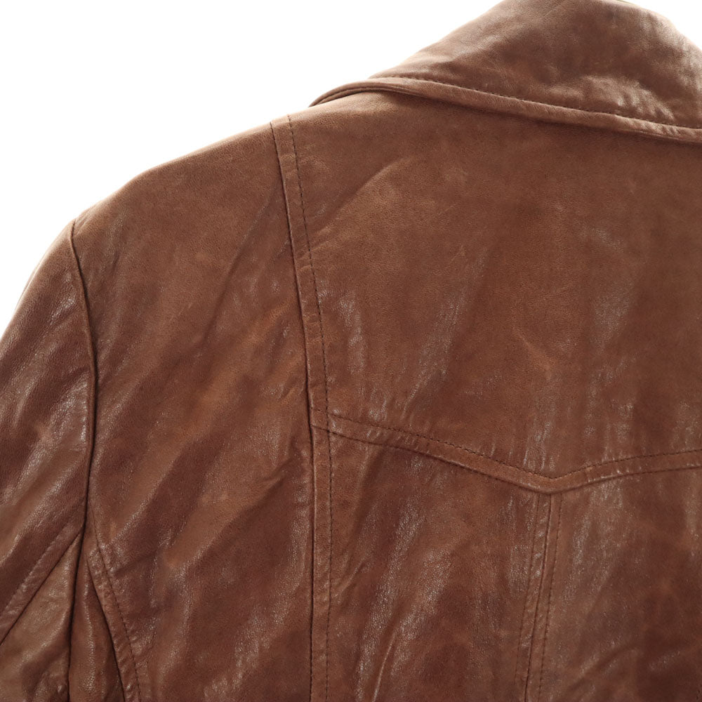 DIANE VON FURSTENBERG ダイアンフォンファステンバーグ 90s オールド レザージャケット 14 ブラウン レディース