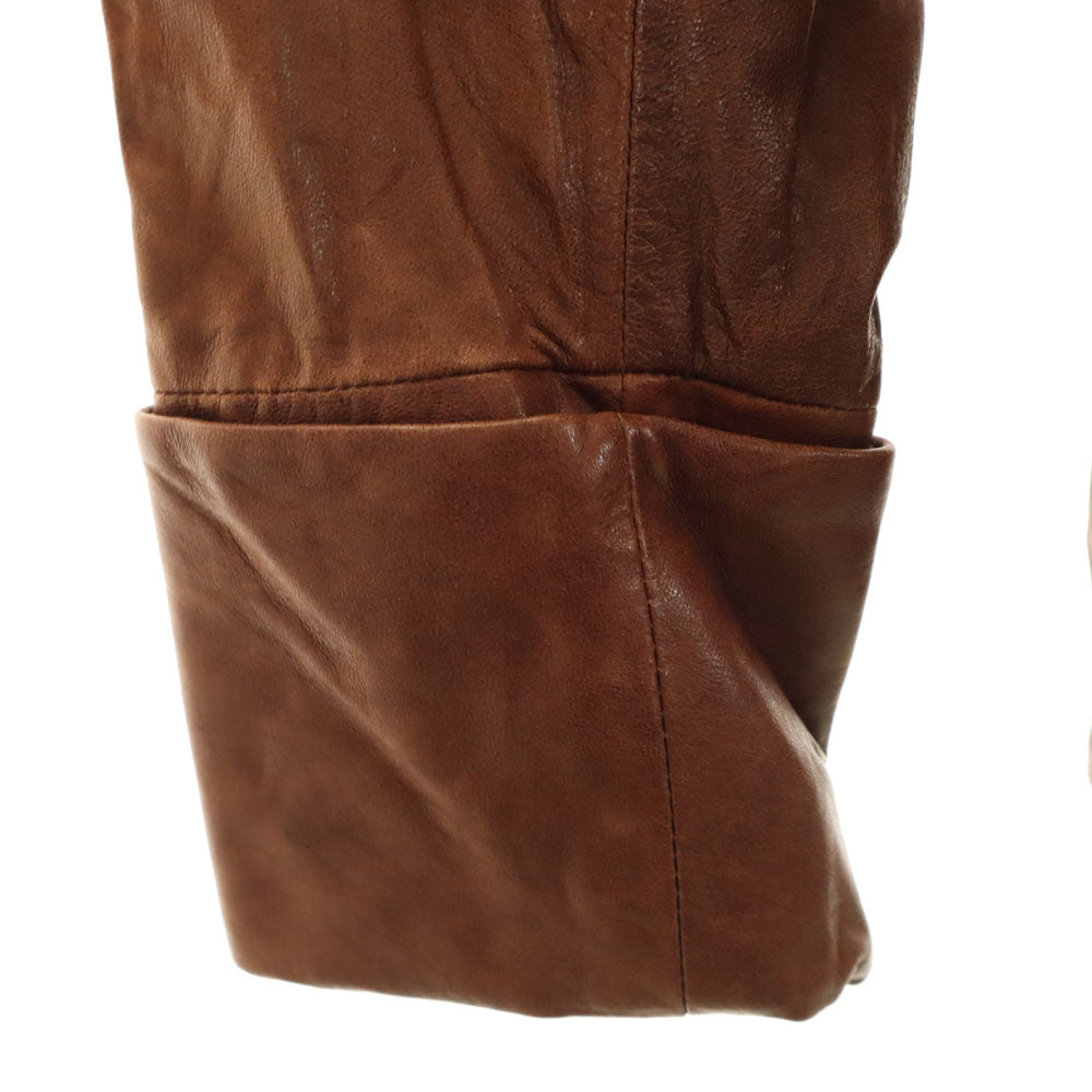 DIANE VON FURSTENBERG ダイアンフォンファステンバーグ 90s オールド レザージャケット 14 ブラウン レディース