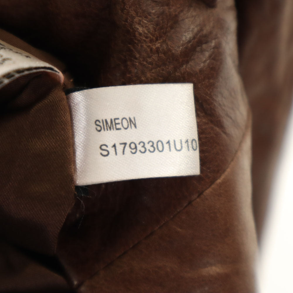 DIANE VON FURSTENBERG ダイアンフォンファステンバーグ 90s オールド レザージャケット 14 ブラウン レディース