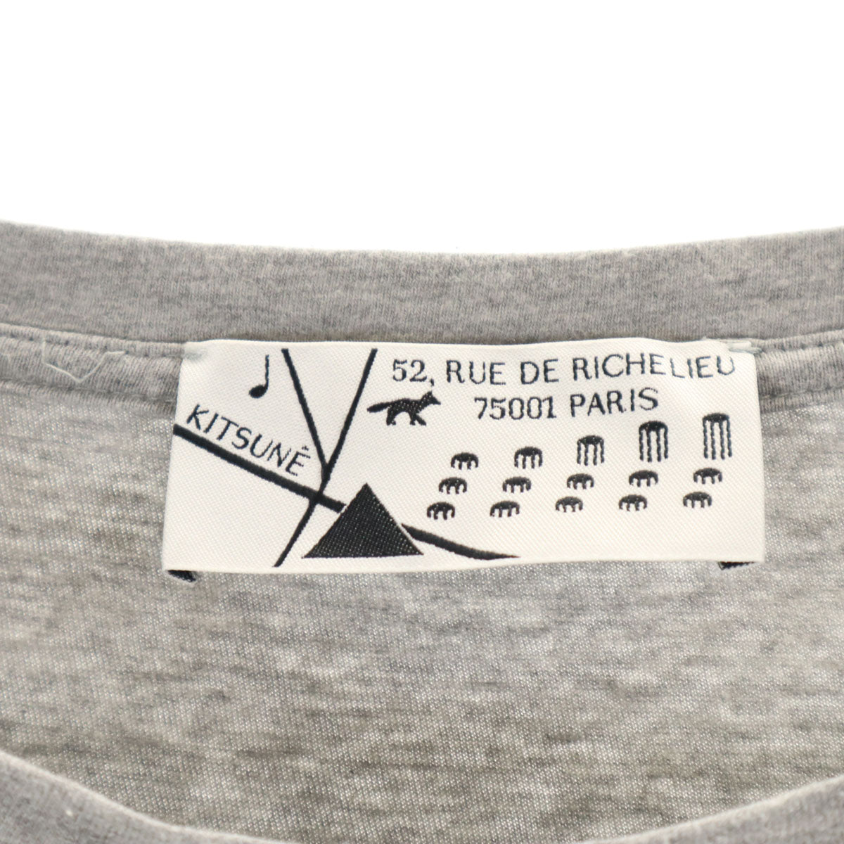 KITSUNE キツネ フランス製 半袖 Tシャツ M グレー ポケT メンズ