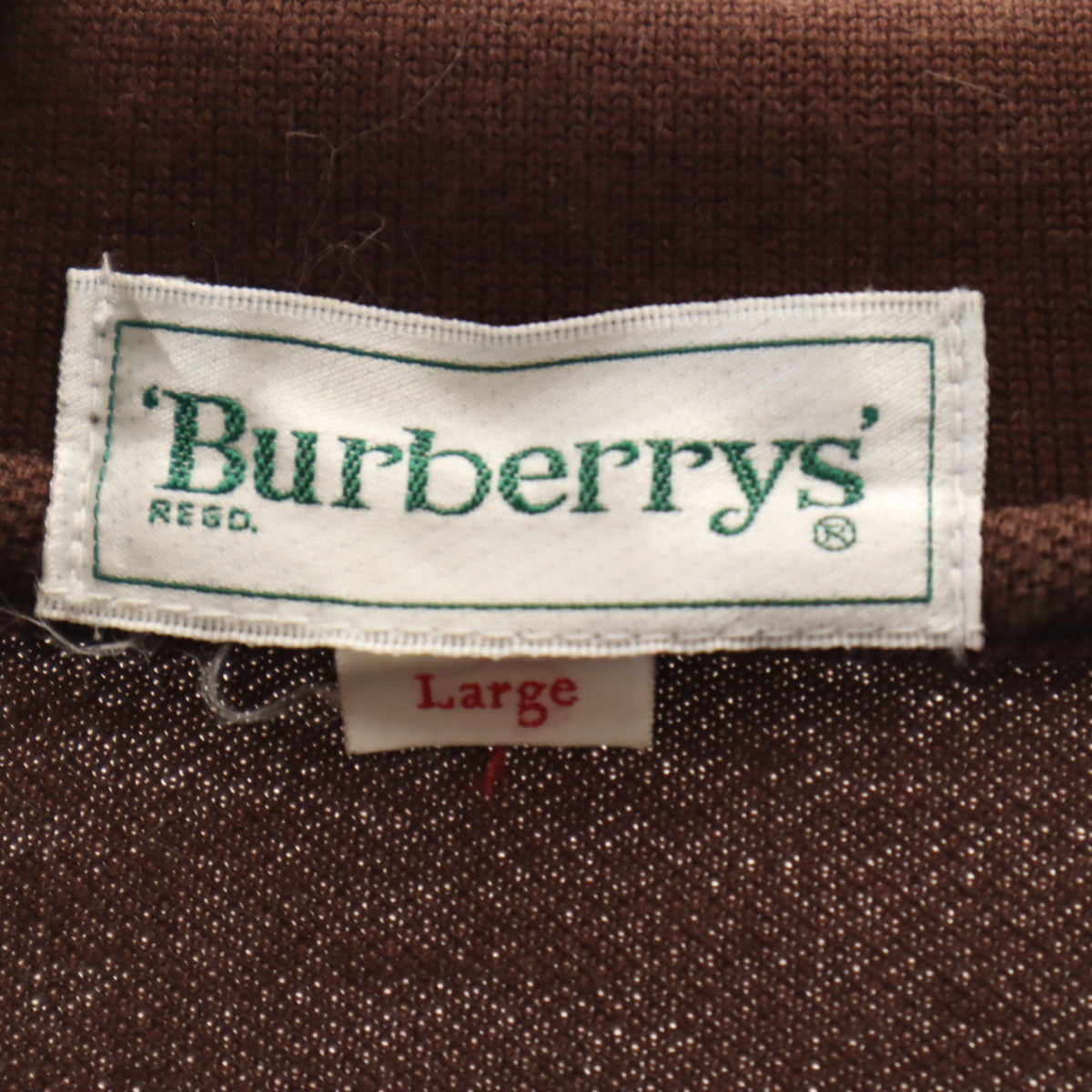 Burberrys バーバリーズ 90s 日本製 オールド 長袖 ポロシャツ L ブラウン 三陽商会 鹿の子 レディース