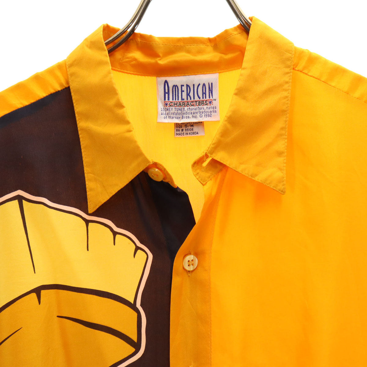 AMERICAN CHARACTERS シルク ルーニーテューンズ マービン・ザ・マーシャン 長袖 シャツ S/M オレンジ系 メンズ