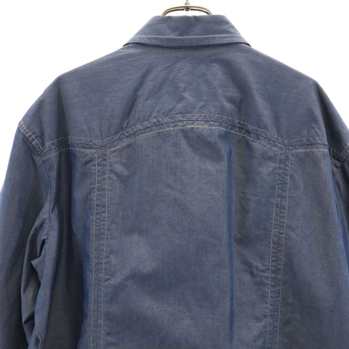 VERSACE JEANS COUTURE ヴェルサーチ ジーンズ クチュール イタリア製 長袖 シャンブレーシャツ XXL ネイビー ビッグサイズ メンズ