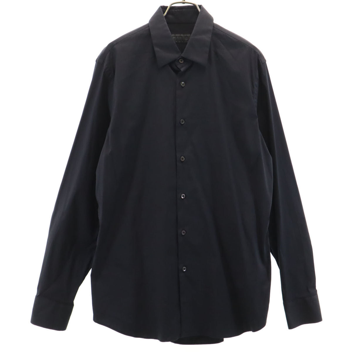 PRADA プラダ イタリア製 長袖 シャツ 40 ブラック ストレッチ メンズ