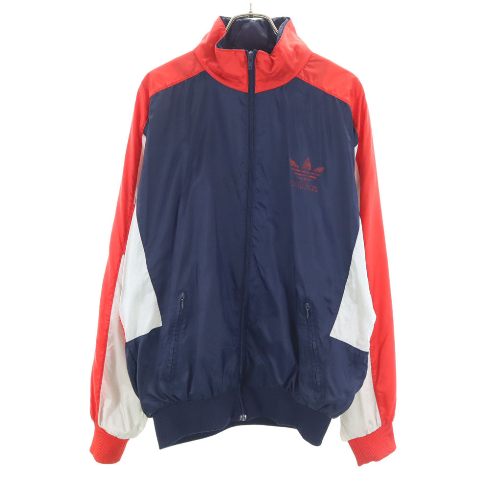adidas アディダス 80s ヴィンテージ 万国旗タグ トレフォイルロゴ マルチカラー ブルゾン S レッド メンズ