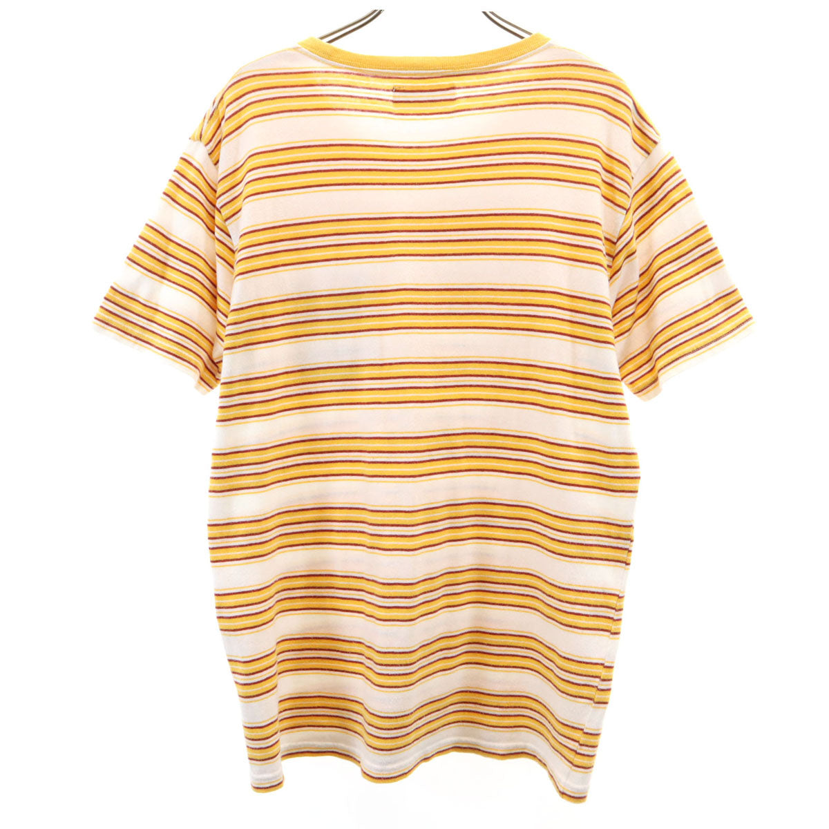 WACKO MARIA ワコマリア 日本製 ボーダー柄 半袖 Tシャツ L イエロー系 THE GUILTY PARTIES OUTRAGEOUS INC. ポケT メンズ