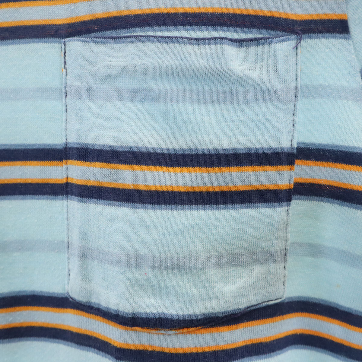 K mart ケイマート 70s 80s ヴィンテージ ボーダー柄 半袖 Tシャツ ブルー系 ポケT メンズ