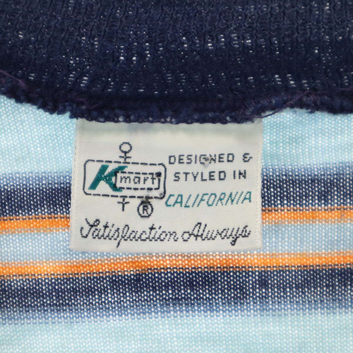 K mart ケイマート 70s 80s ヴィンテージ ボーダー柄 半袖 Tシャツ ブルー系 ポケT メンズ