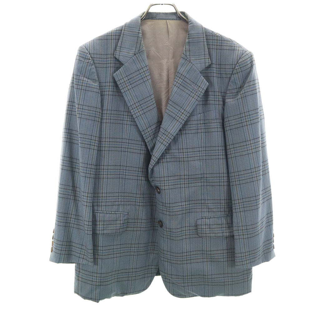 Burberrys バーバリーズ 90s オールド CTK83 チェック柄 テーラードジャケット BE4 ブルー メンズ