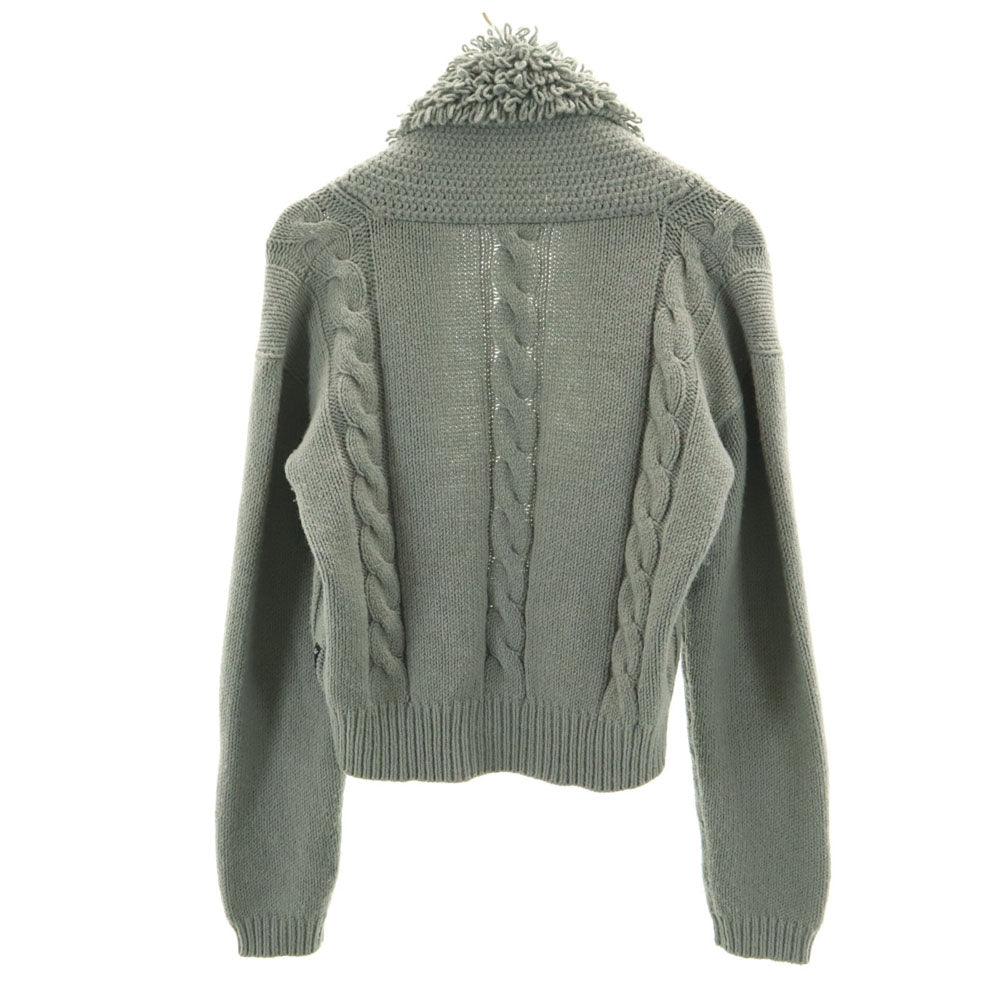 ARMANI JEANS アルマーニジーンズ ウールブレンド 長袖 ループショールカラー ニットカーディガン 4 グレー レディース