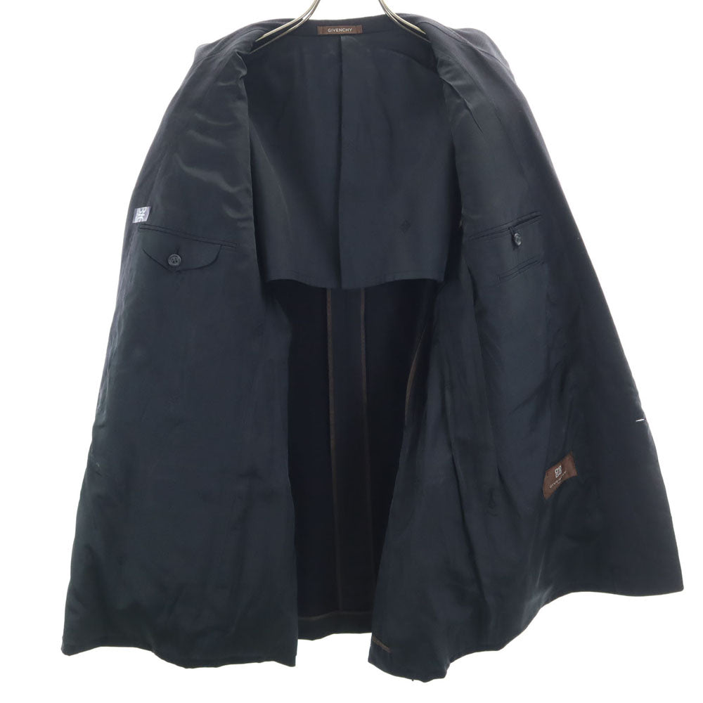 GIVENCHY ジバンシィ 90s オールド ストライプ柄 ダブル スーツ 上下 セットアップ 102-92-185 チャコールグレー メンズ