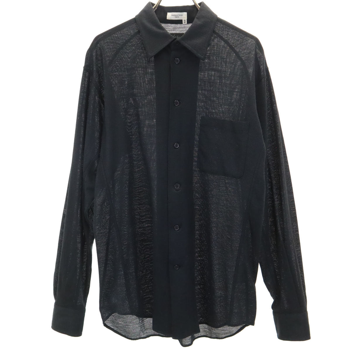 Yohji Yamamoto COSTUME D'HOMME ヨウジヤマモト コスチュームドオム INDUSTYLE TOKYO インダスタイル トウキョウ コラボ 日本製 長袖 リネンシャツ 2 ブラック系 メンズ