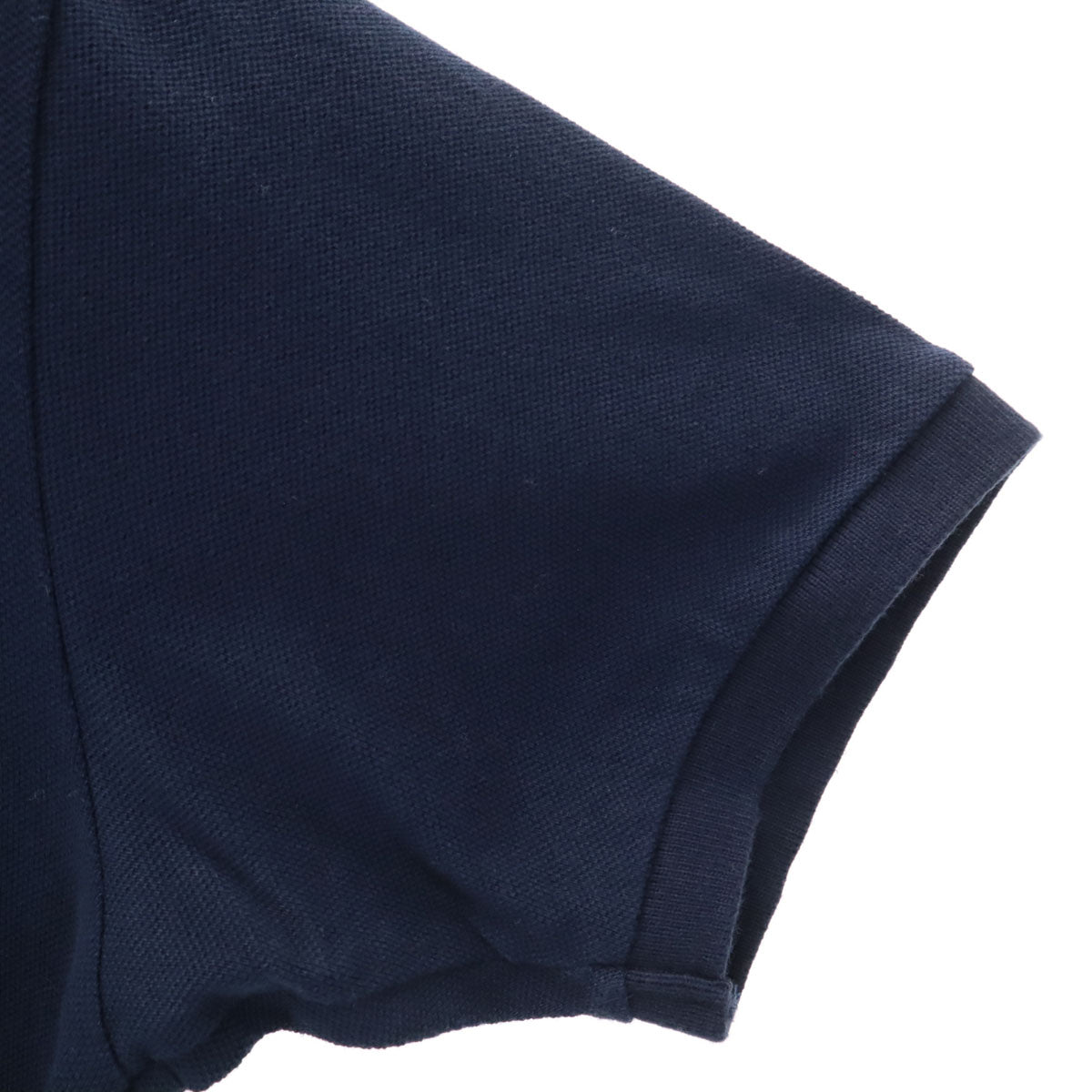 Mr.GENTLEMAN ミスタージェントルマン 日本製 ボーダー柄 半袖 ポロシャツ M ネイビー 鹿の子 メンズ