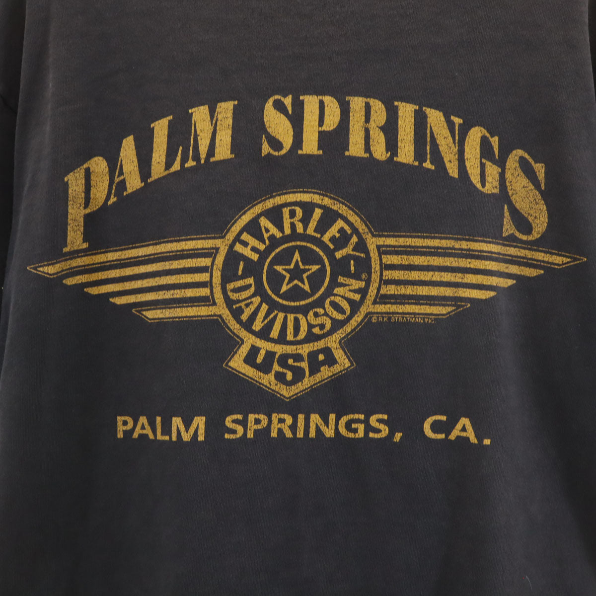 HARLEY DAVIDSON ハーレーダビッドソン 半袖 ヘンリーネック Tシャツ MD 黒 メンズ