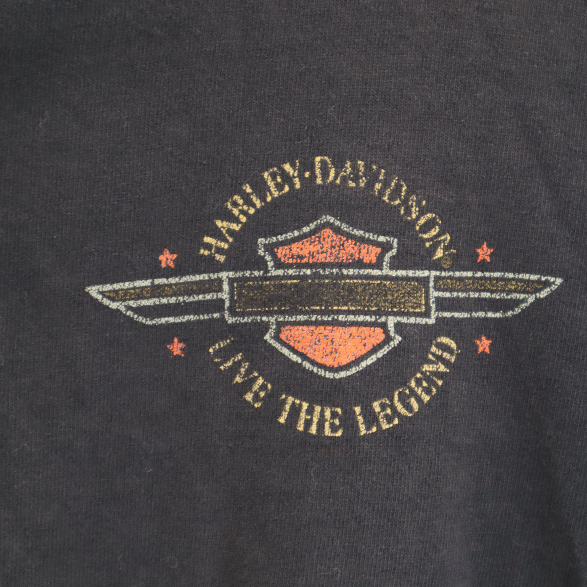 HARLEY DAVIDSON ハーレーダビッドソン 半袖 ヘンリーネック Tシャツ MD 黒 メンズ