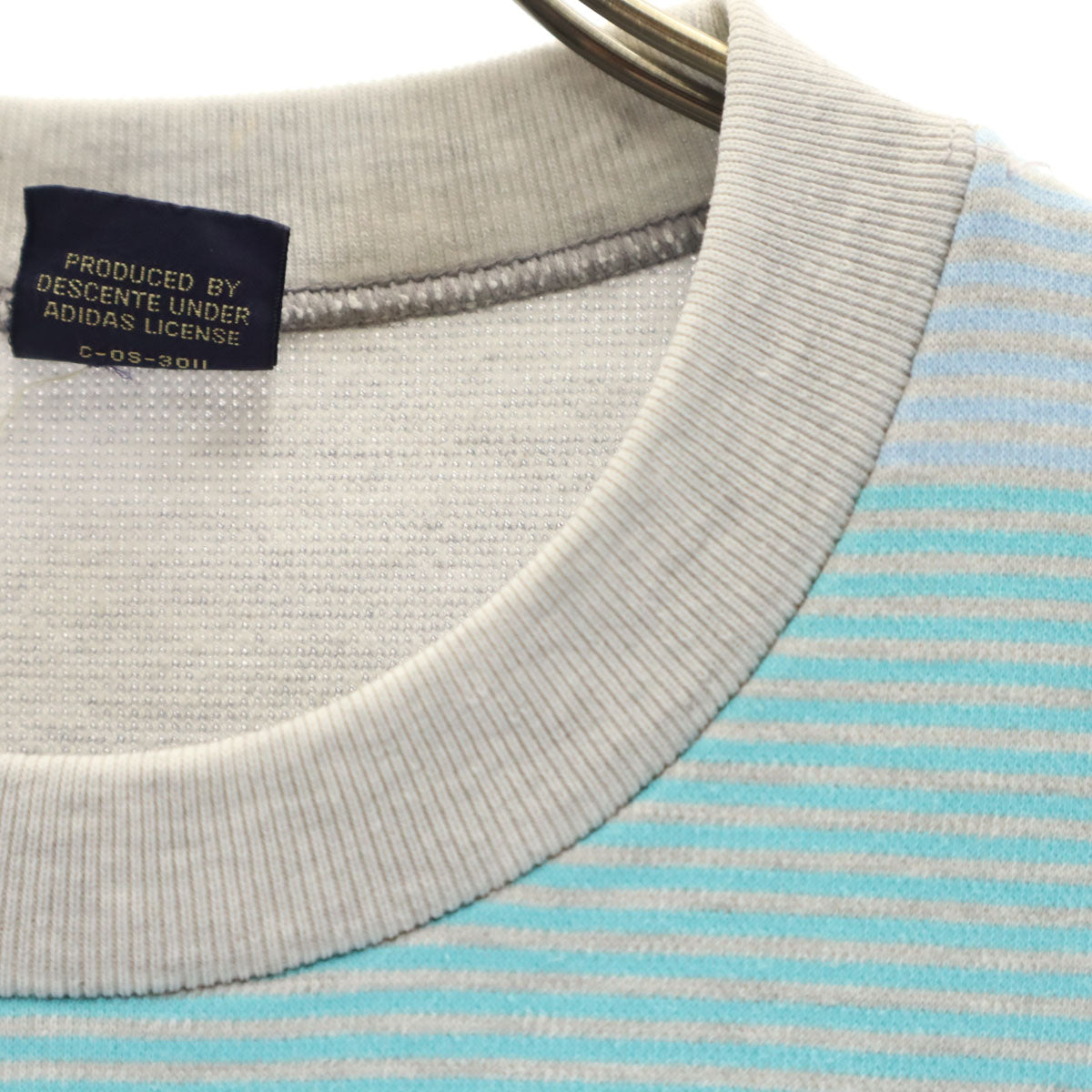 CLUB adidas クラブ アディダス 70s 80s ヴィンテージ ボーダー柄 半袖 スウェット S グレー デサント メンズ